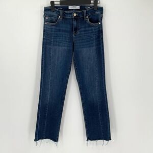Liverpool LA Kennedy Seamed Straight Leg Crop Jeans Women 6/28 Stretch Raw Hem